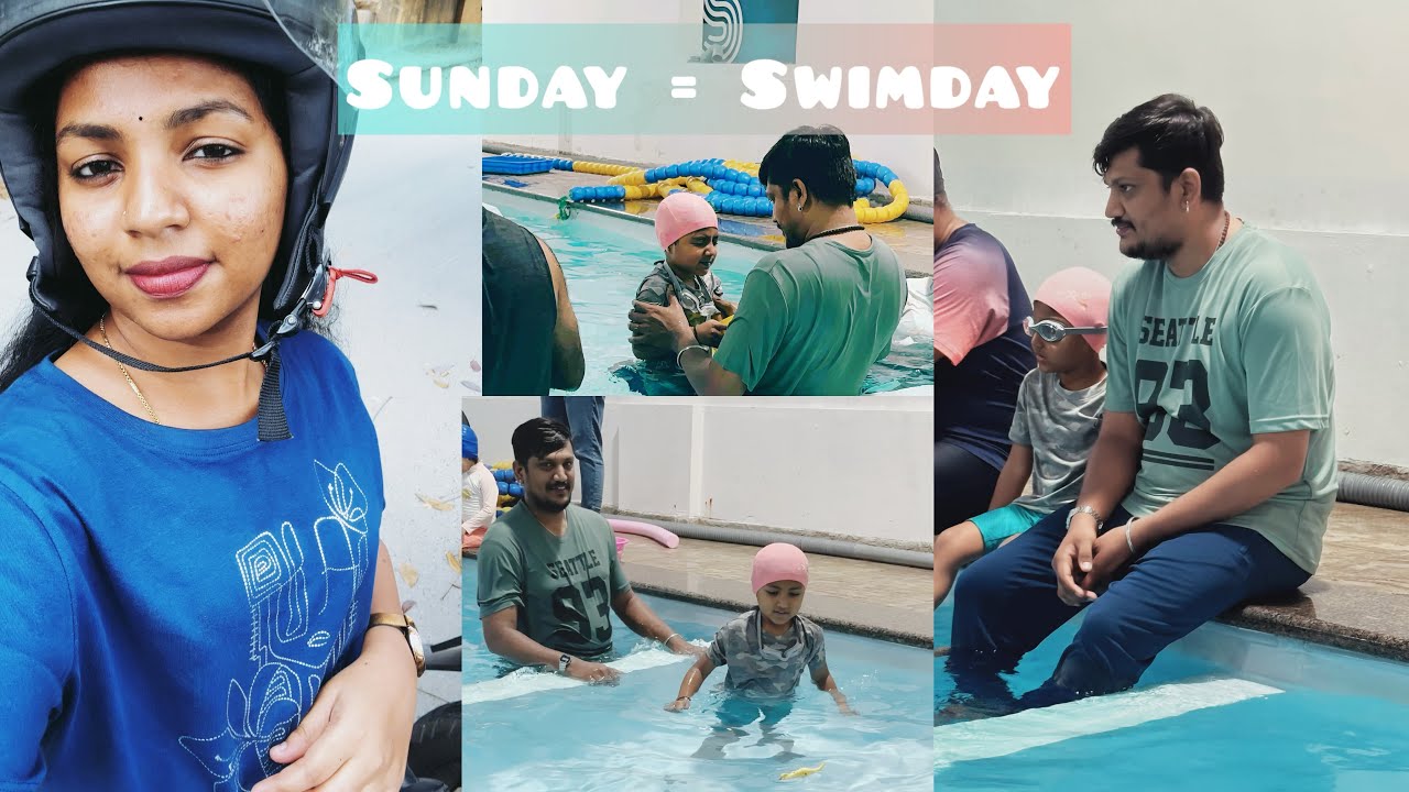 His First Time in the Pool! Sunday Family Vlog #familyvlog  #vlog  #swimming #youtube #kannadavlogs 
