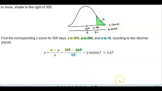 Math 14 HW 6.2.33-T Find the probability of a pregnancy lasting 305 days or longer.