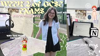 WEEK 2 OF GCSEs!! 🎧ྀི☕📝7 hour study days, last-minute revision, last weeks of year 11 ⋆‧°𓏲ּ𝄢