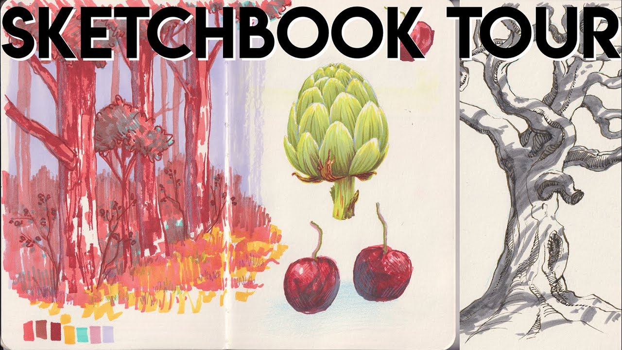 The mixed media sketches of a landscape artist 🌲 (lots of marker) (14