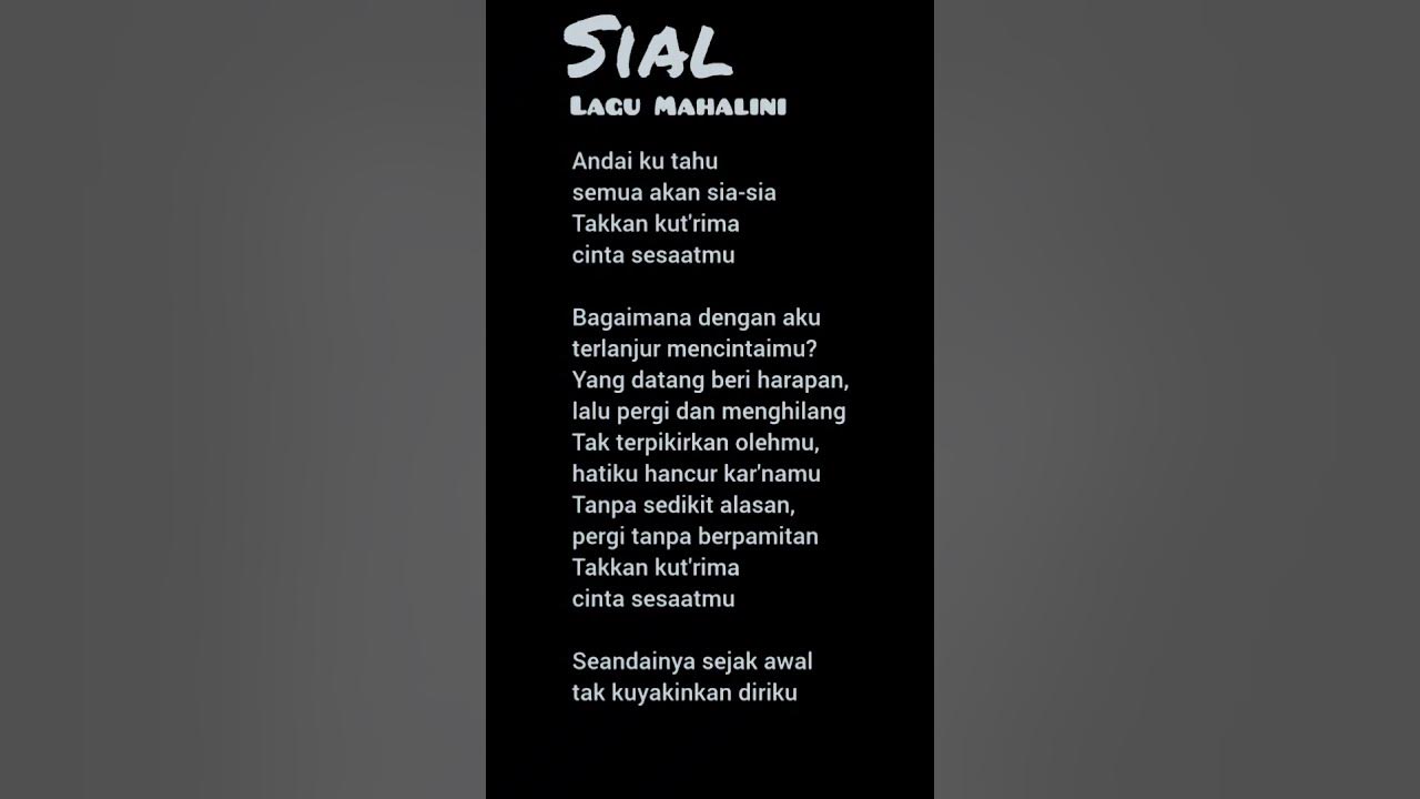 lirik lagu sial#mahalini #music #lyrics #trending #viral #songlyrics #likeforlikes #trends #tiktok