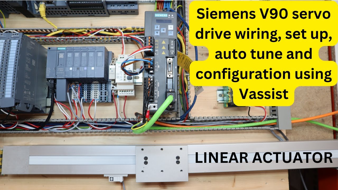 Siemens V90 servo drive wiring, set up, auto tune and configuration using Vassist. Eng - YouTube
