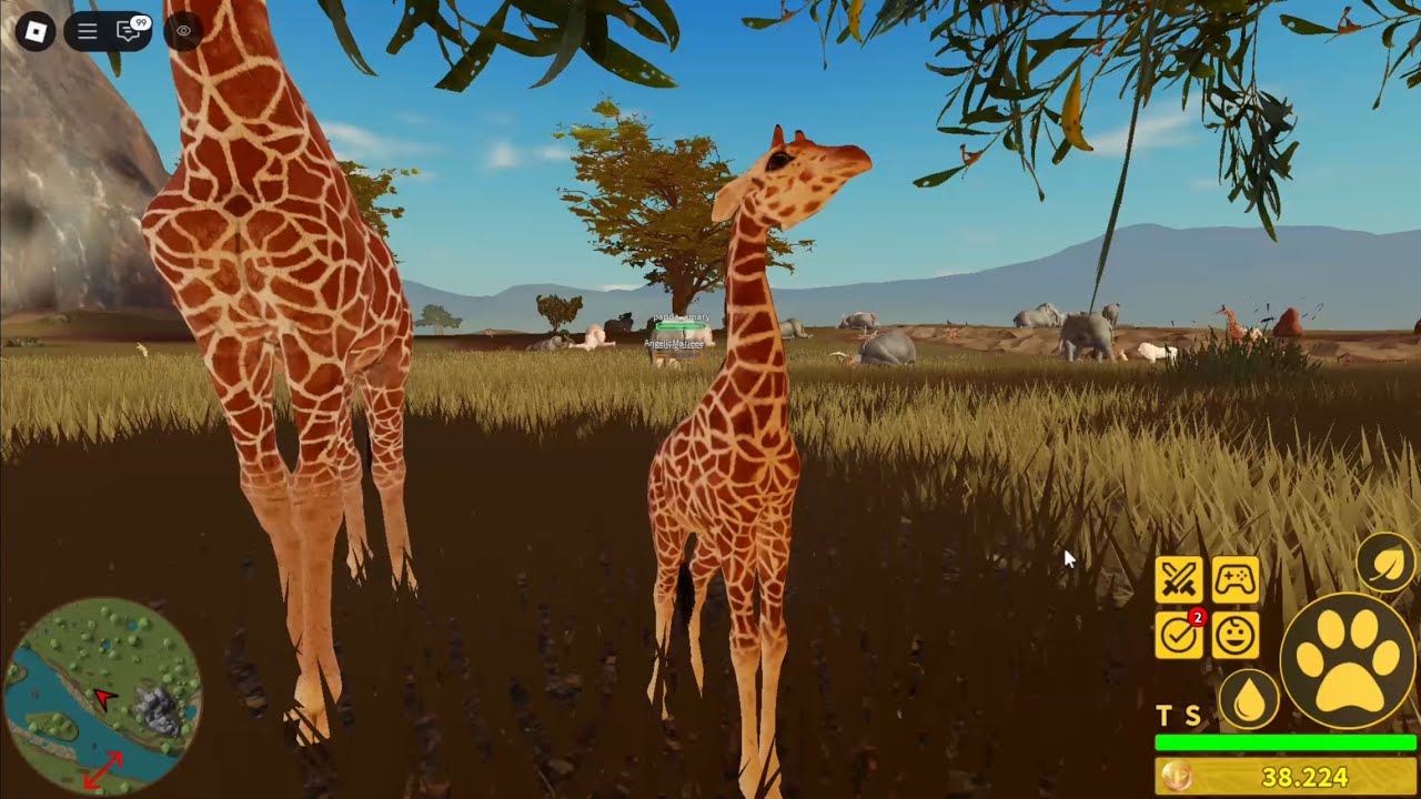 Playing as a GIRAFFE in Roblox- Savannah Life