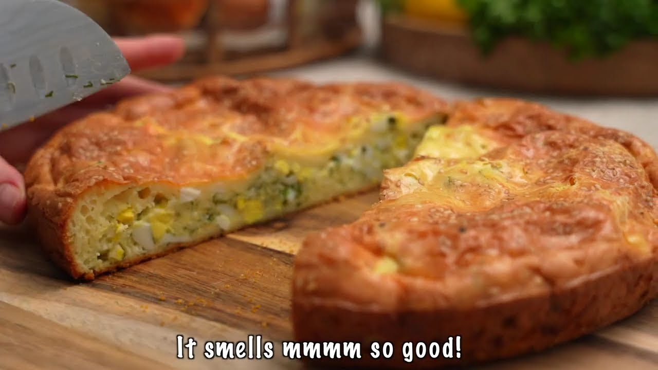 Cook today! Pie with egg and onion filling! Simple and quick recipe! You can do it!
