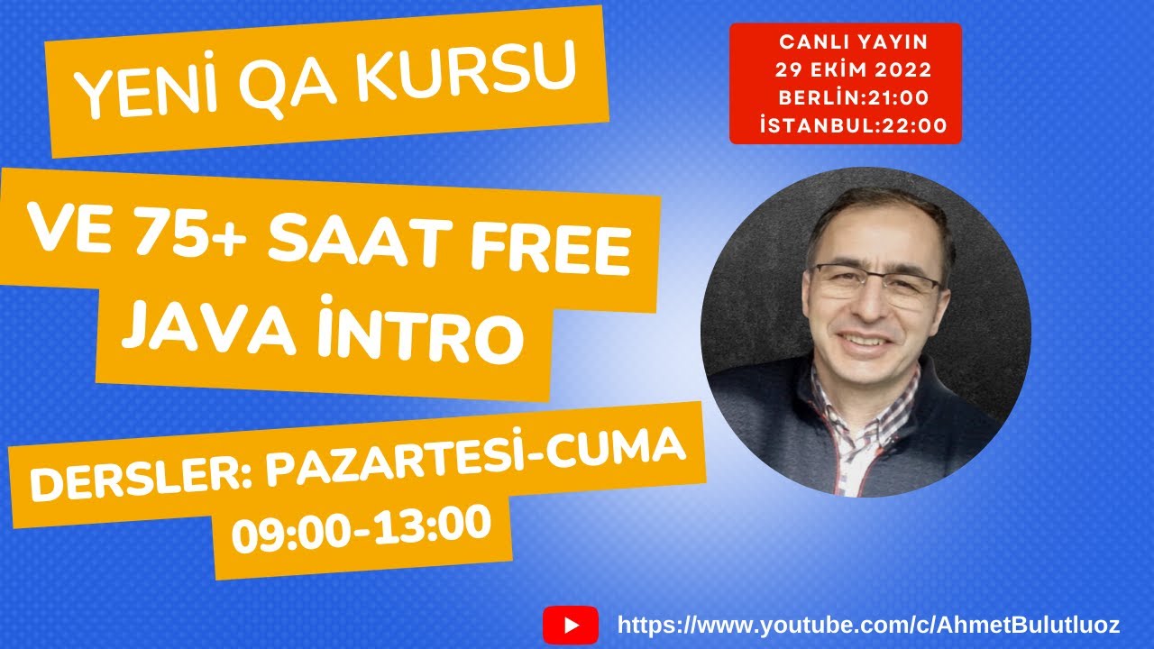 Yeni Qa Kursu ve 75+ saat free java intro - YouTube