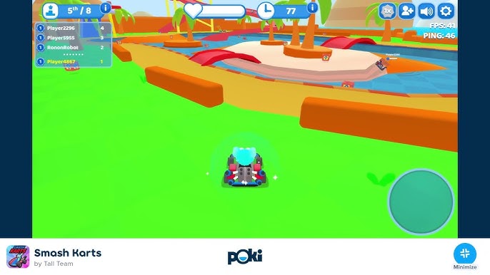 Playing Smash Karts' on poki.com 