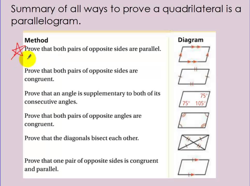 6 4 homework proving a quadrilateral is a parallelogram