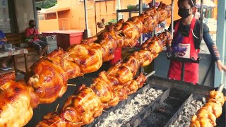 Big Scale Charcoal Grilled Chickenfrango Grelhado No Carvão Preparo A Tailandesa