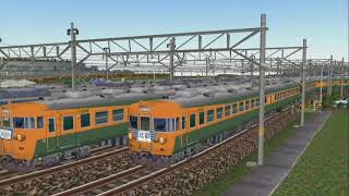 国鉄115系,165系、153系湘南色5編成並走からVRM3版でB