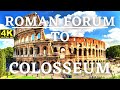 Roman Forum to Colosseum - Walking Tour - 4K HD Walk - #4K #gopro