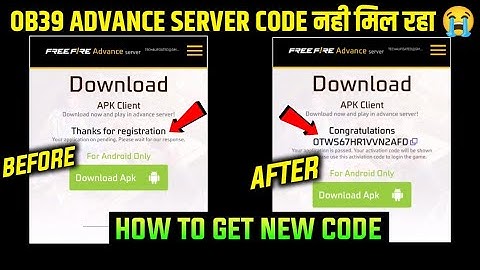 FREE FIRE ADVANCE SERVER ACTIVATION CODE NOT SHOWING| THANKS FOR REGISTRATION SHOWING| KAISE MILEGA