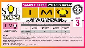 Class 3 IMO Sample Paper 2023-24 | SOF IMO Grade 3 Solved Sample Paper | SOF Mathematics Olympiad