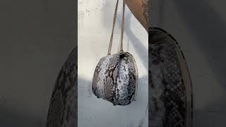 Famous SONYA crossbody #bag in natural uncoloured. Genuine #python skin. Shop online via link in bio #bags Net Worth