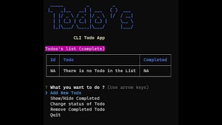 CLI Todo List using TypeScript (Demo)