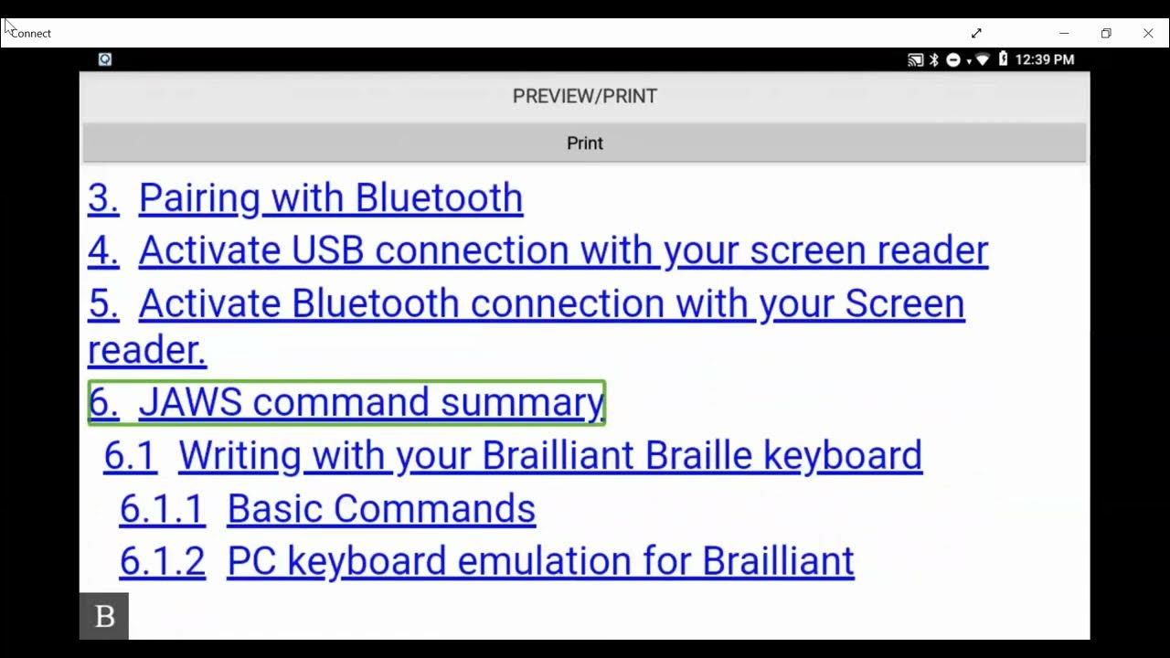 BrailleNote Touch snapshot tutorial Document Preview YouTube