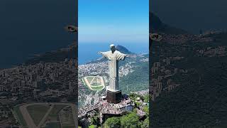 statue of Christ The Redeemer At Corcovado Mountains In Rio De Janeiro Brazil