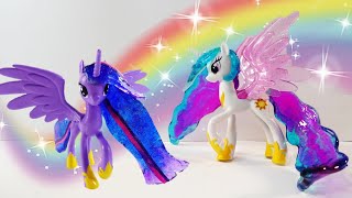 Custom Pony Summary Review Princess Celestia and Twilight Sparkle Flowing Resin Hair