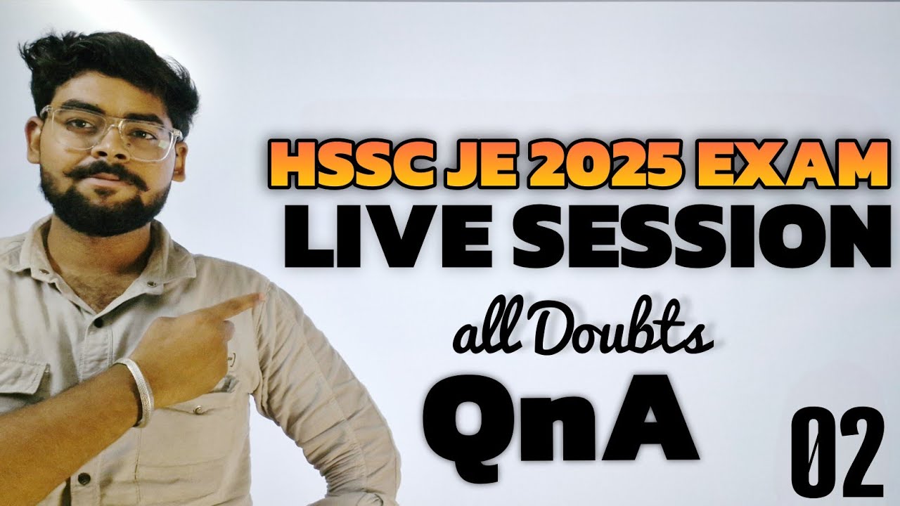 HSSC JE 2025 UPDATE LIVE /Important update /EXAM DATE /PATTERN /course update HSSC JE 2025 