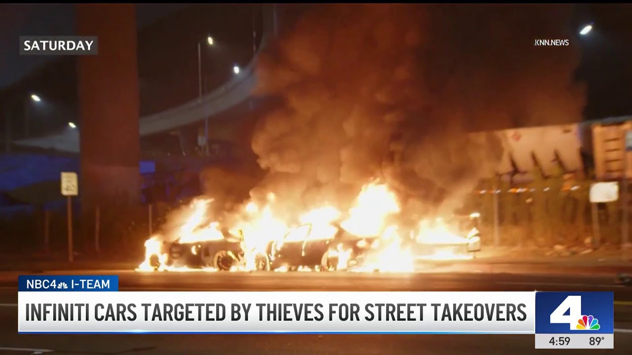 Infiniti, Nissan cars targeted by thieves for street takeovers - YouTube