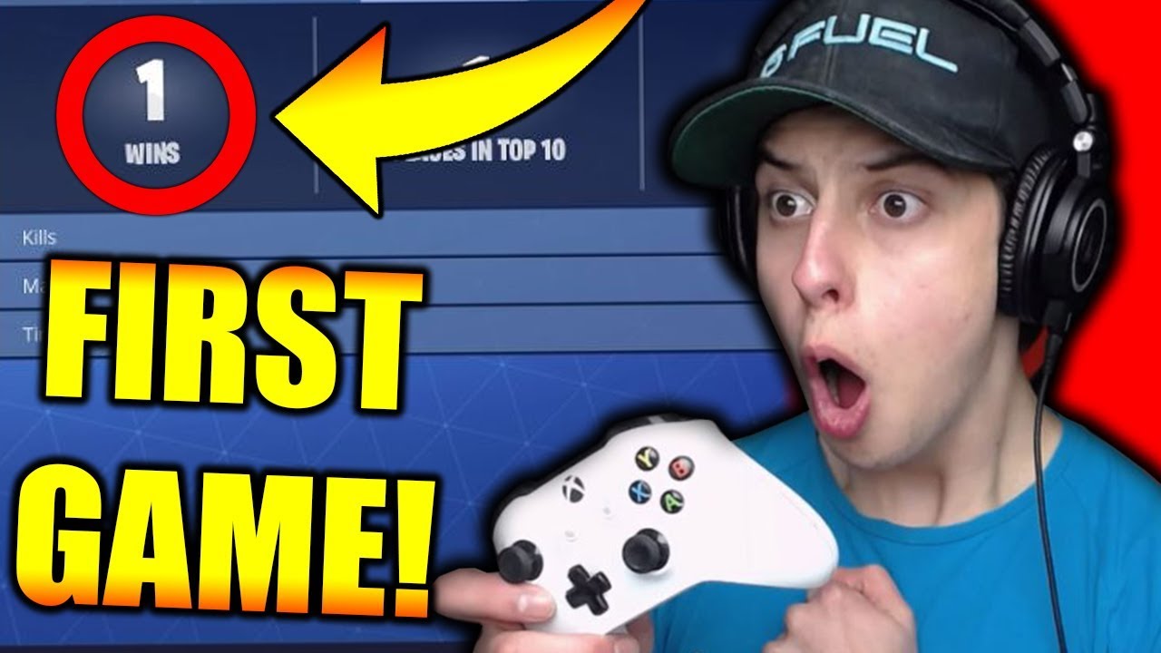 WIN* FIRST EVER GAME OF FORTNITE ON XBOX!!! (PC Player Tries