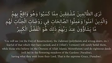 ﴿تَرَى الظّالِمينَ مُشفِقينَ مِمّا كَسَبوا} القارئ محمد المقحم