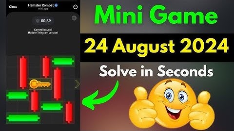 Hamster Kombat New Easy Mini Game Challenge for KEY - August 24 Solved | Take Key 🔑| Mini Game