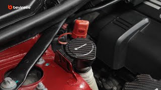 How to Install Carbon Fiber Wiper Washer Fluid Reservoir Cap For BMW E90 E91 E92 E93 X1 E84 E8X