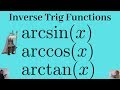 Inverse Trigonometric Functions arcsin(x), arccos(x), arctan(x) and Examples of Computing Values