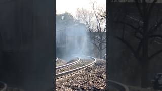 Overheated Axle Smoking Big Time, Train Going Up Steep Grade, JawTooth Trains
