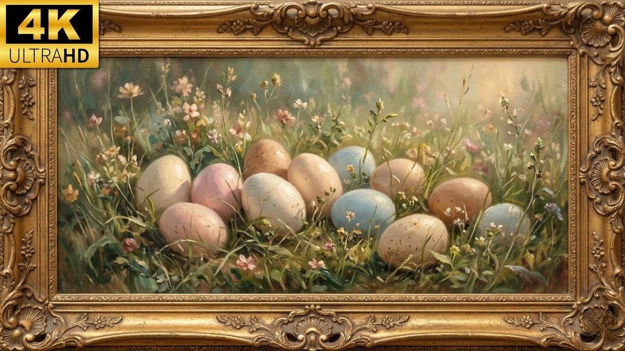 Vintage Easter Eggs Garden Ambience | 4K UHD Frame TV Art Screensaver