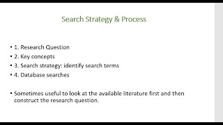 Part 1:  Search Strategy and Boolean operators