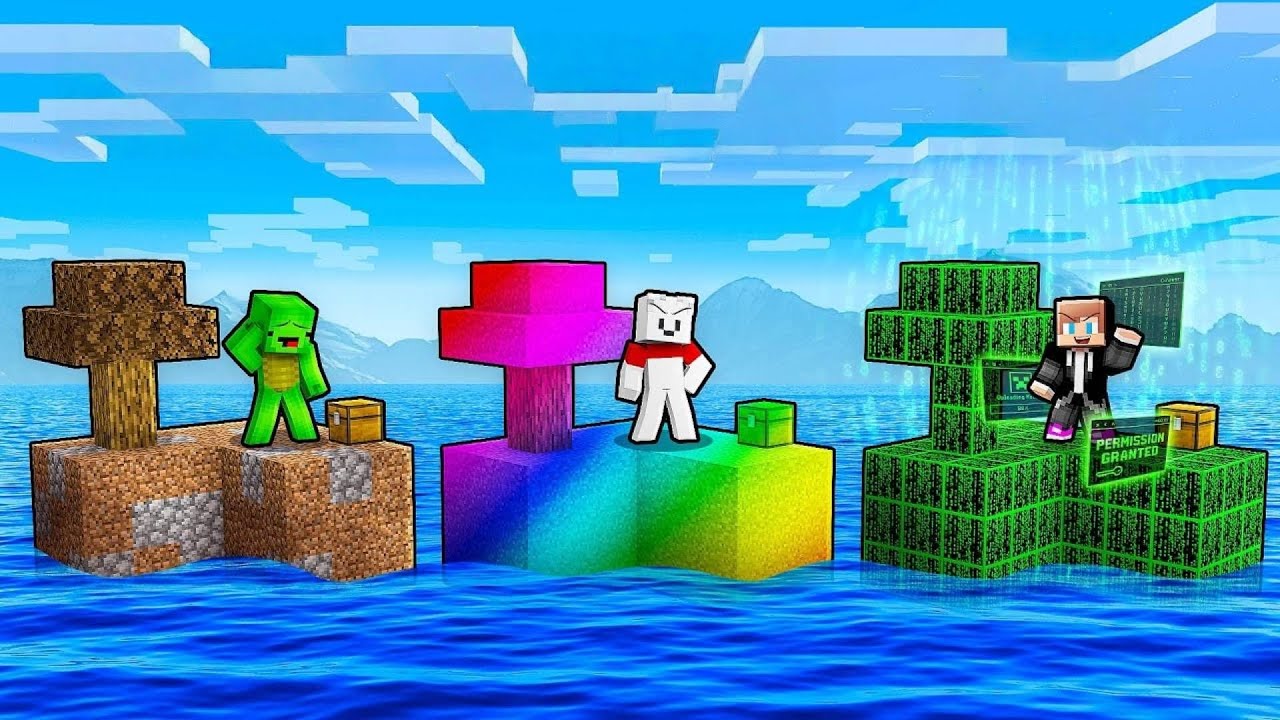 我的世界：杰杰的黑客海洋岛VS麦琪的岩石海洋岛