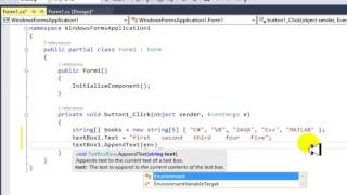 Tutorial C# Windows Form Application Array String 1_ D in Kurdish screenshot 1