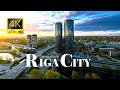 Capital  largest city of latvia  riga in 4k ultra 60fps by drone