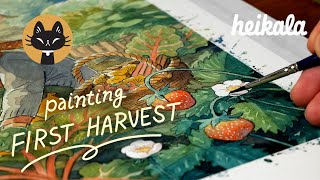 First Harvest  Watercolor Painting