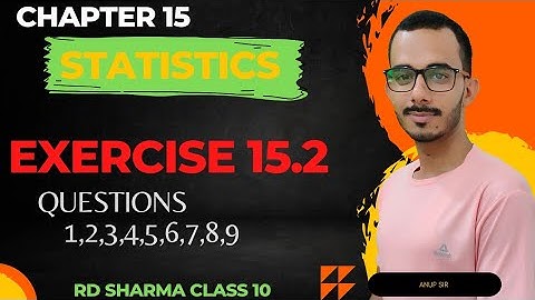 Exercise 15.2 Q1 to Q9 RD Sharma class 10 | Chapter 15 RD Sharma class 10 maths | Anup Sir