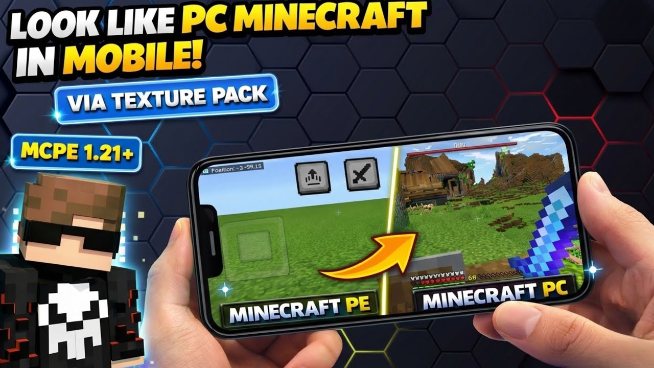 This Texture Pack Makes MCPE Look Like PC Minecraft 😱 (MCPE 1.21 ...