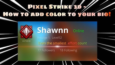 How to add color to your bio! - Pixel Strike 3d