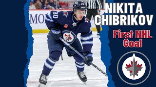 Nikita Chibrikov #90 (Winnipeg Jets) first NHL goal Apr 18, 2024