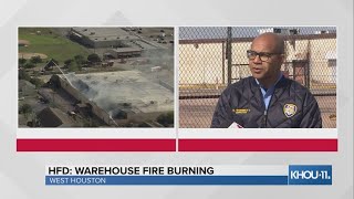HFD gives update on fire burning in west Houston