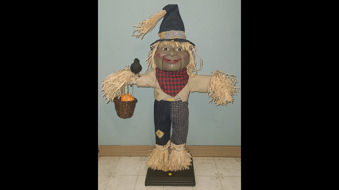 Gemmy Prototype 1998 Harvest Scarecrow Motionette - Restoration and Demo Vintage Halloween Decor