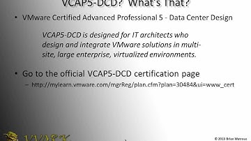 VCAP5 DCD Preparation Resources