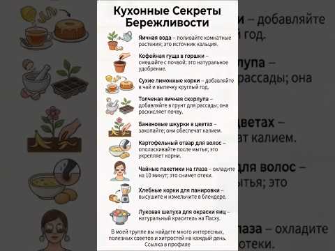 Кухонные секреты бережливости