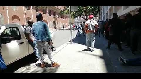Long queue outside Department of Labor in Cape Town CBD