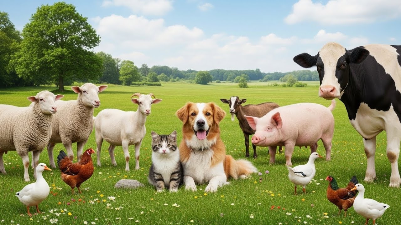 Exploring the Animals Around Us: Chicken, Puppy, Goat, Rabbit, Monkey, Piglet, Sheep| Animal Sounds