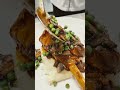 Slow-cooked Lamb shank with  creamy mashed potato, sautéed mushrooms &amp; green peas in rich sauce 🍖