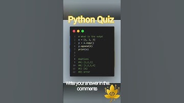 Python Quiz #coding #programmingquiz #shortvideo #python #pythonquiz #scripting #javascript #explore