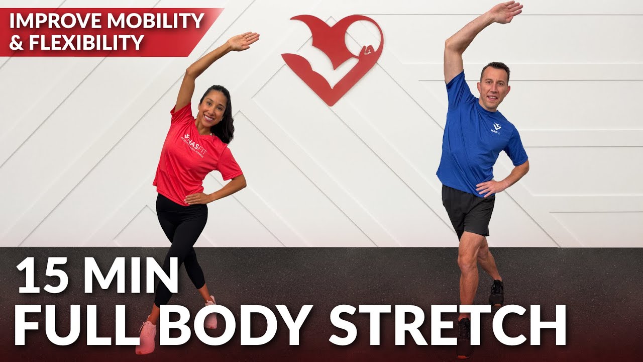 15-минутная растяжка всего тела для гибкости — упражнения на растяжку для начинающих и INTMD посл...