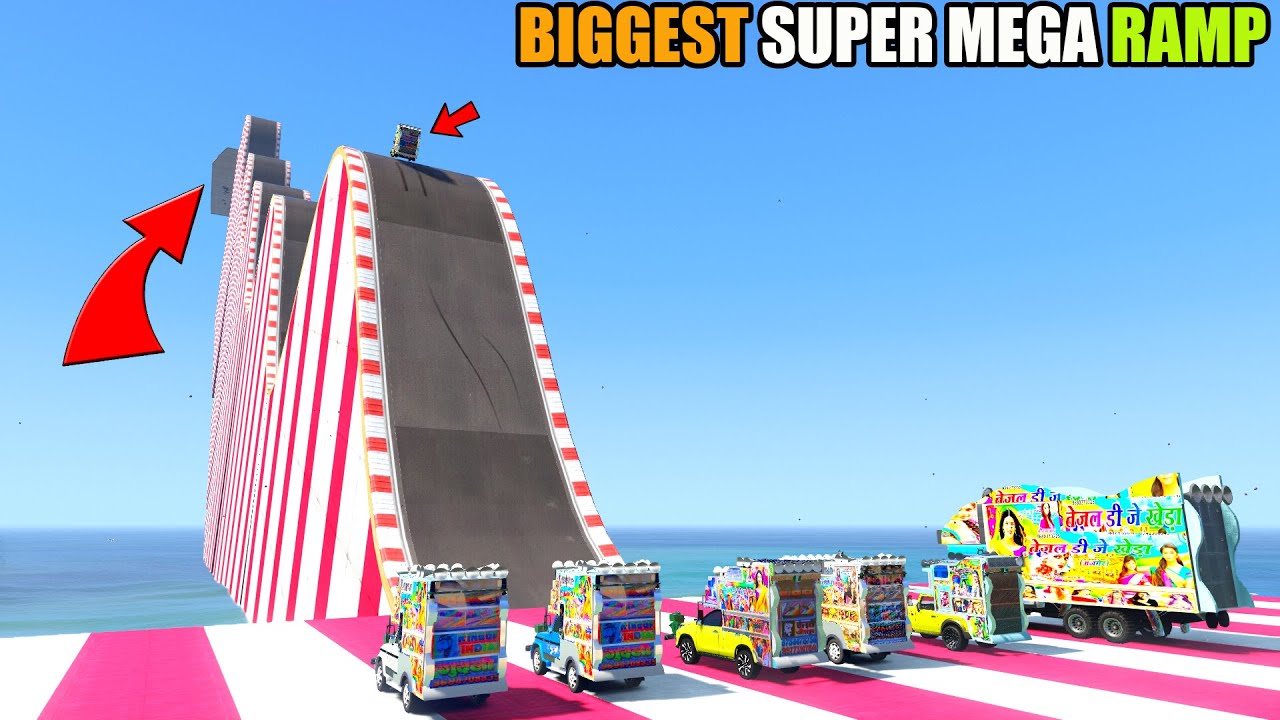 Biggest Super Mega Ramp 😱😱 Challenge Top Dj in GTA 5 !! सबसे बड़ा DJ ...