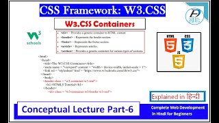 W3.CSS Container-1 Tutorials in Hindi|W3.CSS Container in Easy Steps|Part-1